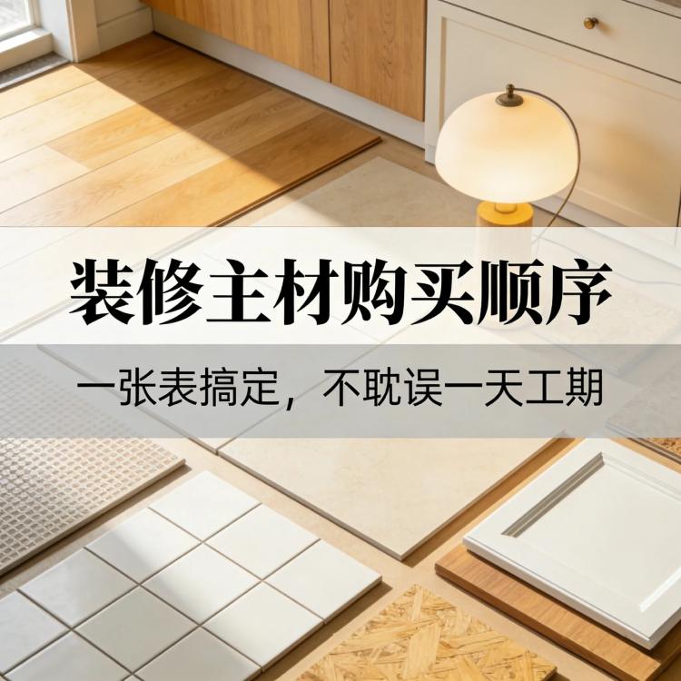 装修主材购买顺序表：一张表搞定，不耽误一天工期